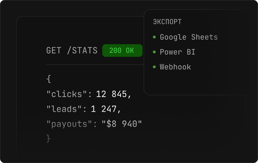 API для внешней статистики